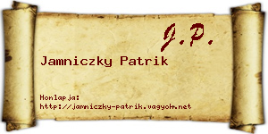 Jamniczky Patrik névjegykártya